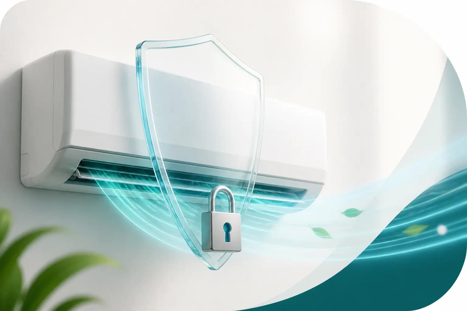 Secure air-conditioning and airflow illustration representing customer data protection